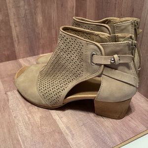 Earth Origins Suede Open Toe Booties